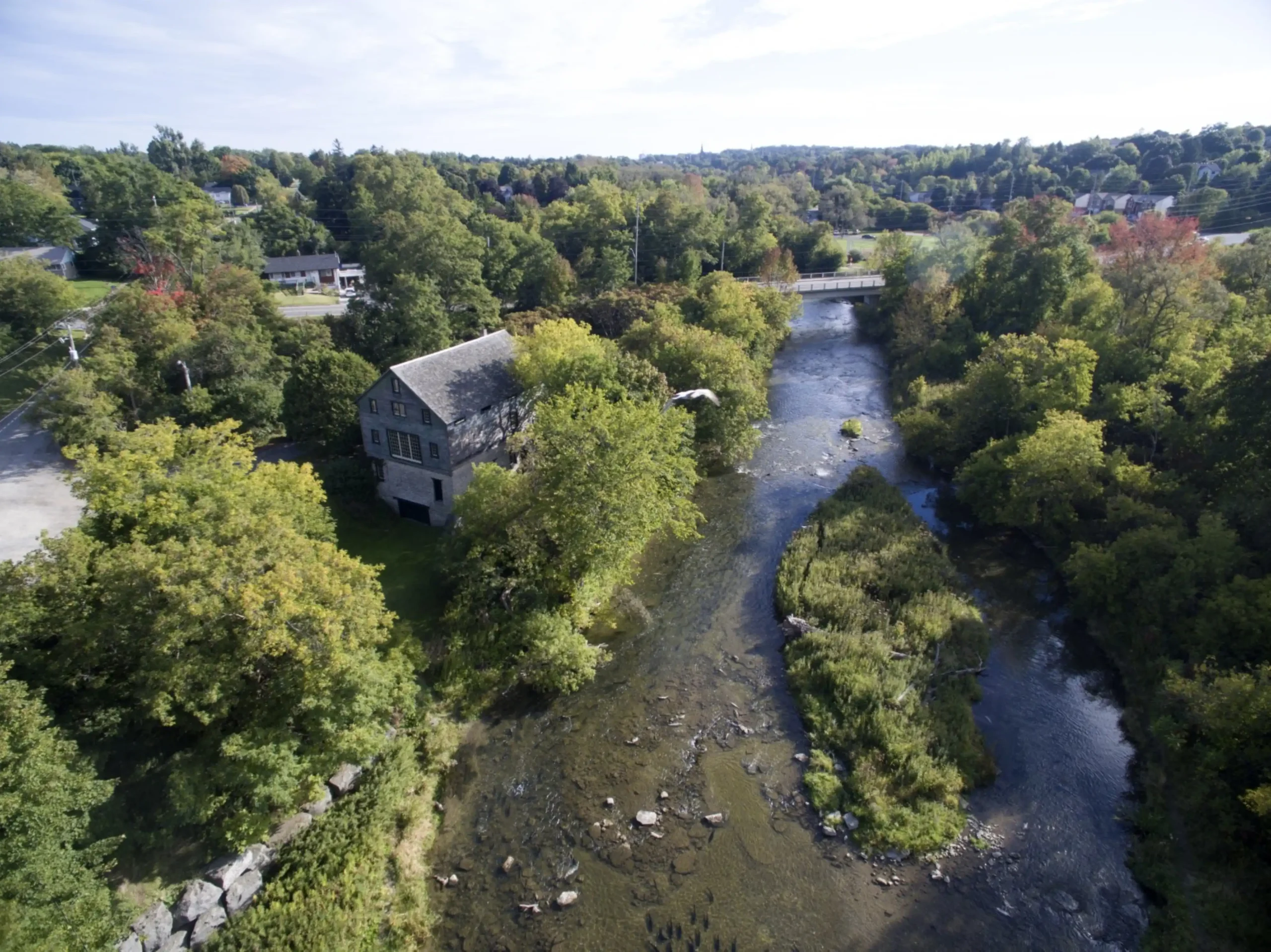 Aerial view of a historical area in Northumberland County.