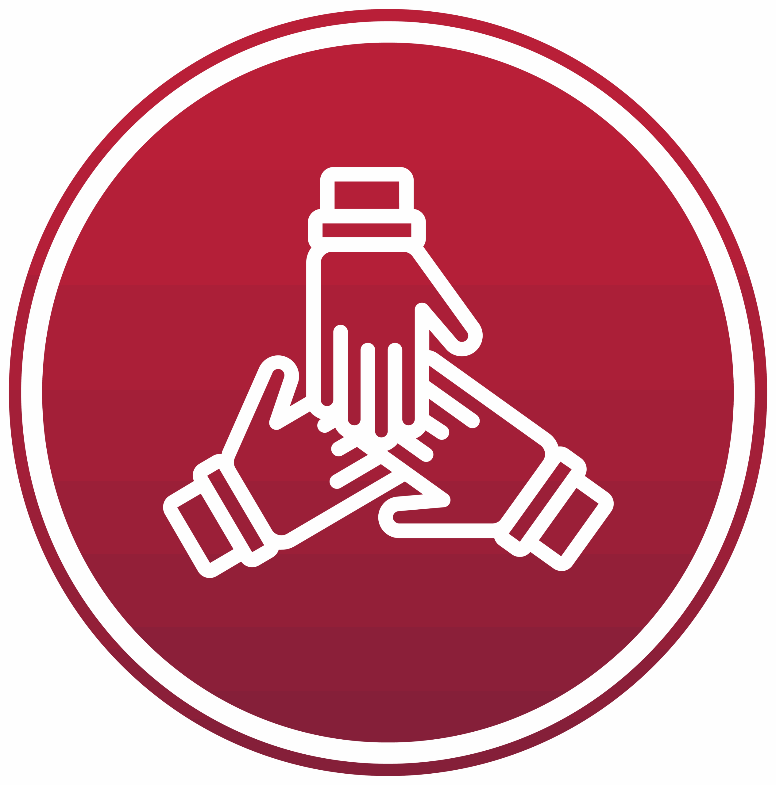 Icon of three hands holding each other.