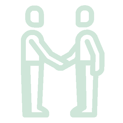 I con of two figures shaking hands.