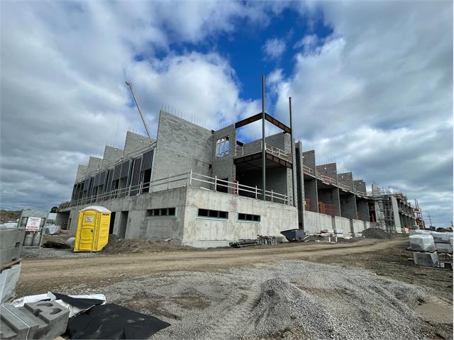 Side view of the facility under construction.