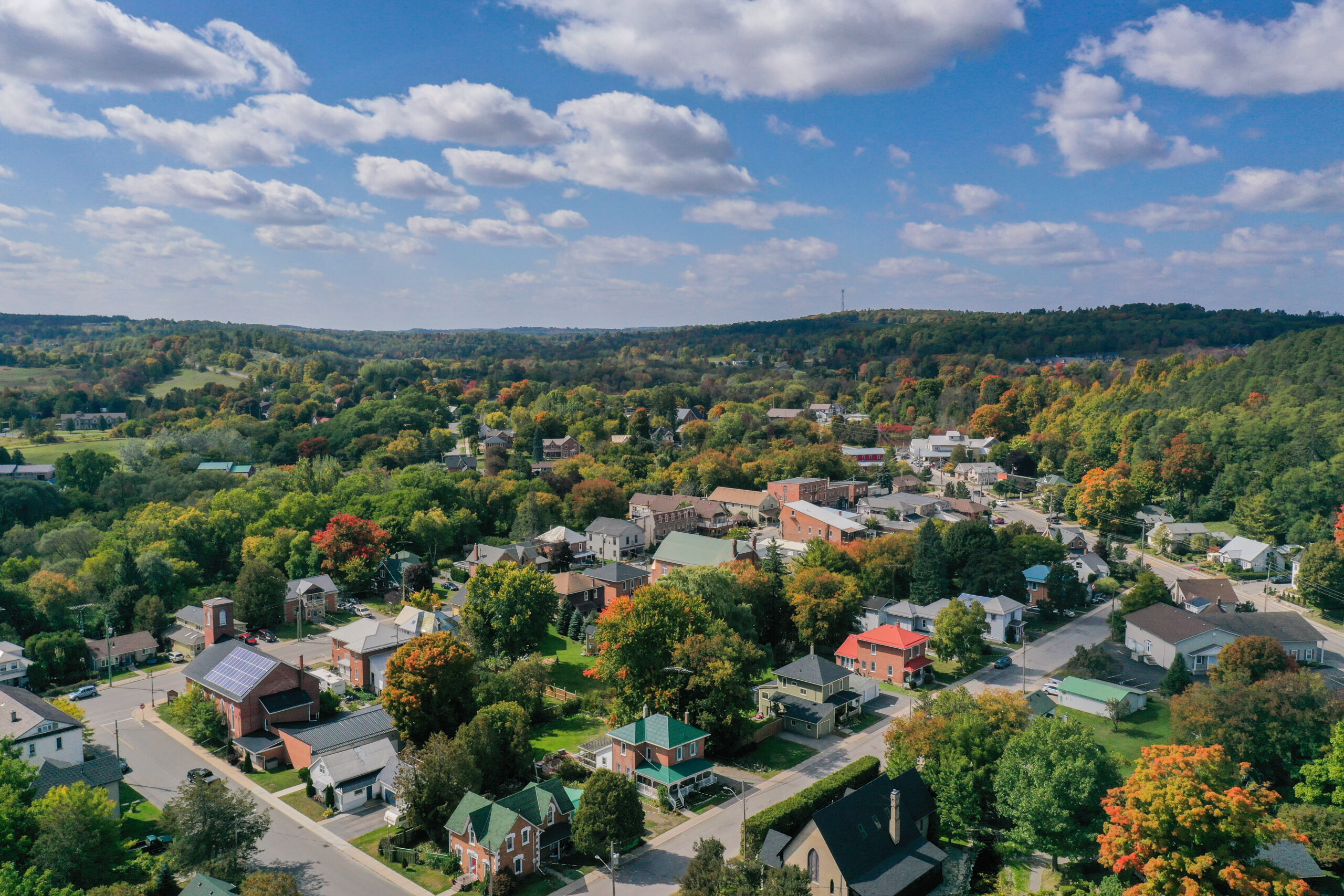 Aerial view of Warkworth